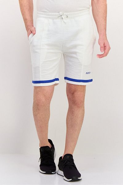Brave Soul Men Drawstring Embroidered Basic Shorts, White