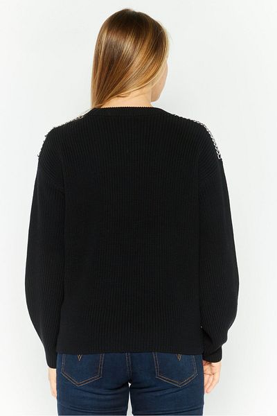 Hugo by Hugo Boss Women Crew Neck Knitted Sweater, Black