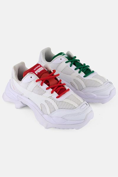 Puma Kids Boy Nitefox Lace Up Running Shoes, White