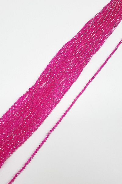 Hayalperest boncuk Fuchsia Transparent Crystal Beads 4 Mm