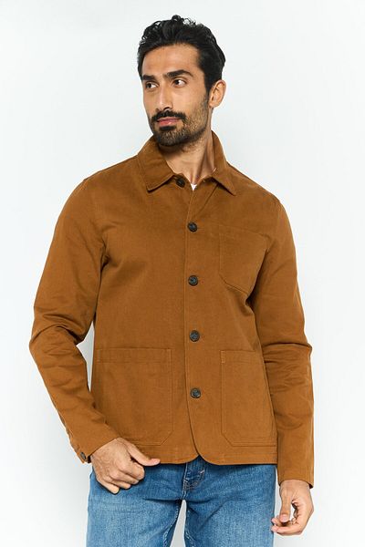Michael Kors Men Plain Shirt Jackets, Caramel Brown