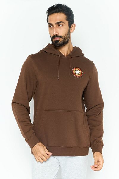 Hurley Men Sportswear Fit Long Sleeve Outdoor Hoodies, Chocolate