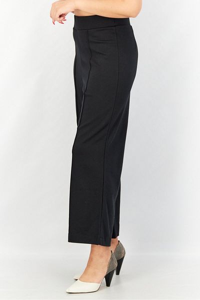 Esprit Women Regular Fit Wide Leg Pull On Plain Pants, Black