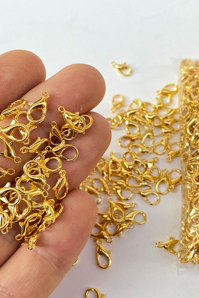 Hayalperest boncuk Gold Yellow Necklace and Bracelet Papagan Clip 100 Pieces