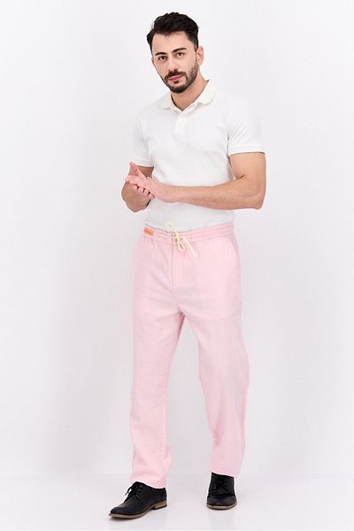 Scotch & Soda Men Straight Fit Textured Chino Pants, Pink