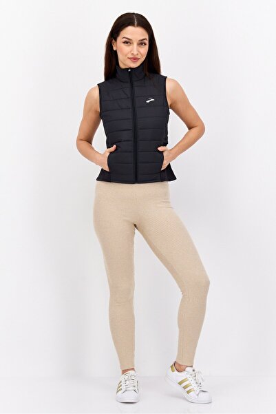 Brooks Women Sportswear Fit Sleeveless Outdoor Vest Jacket, Black