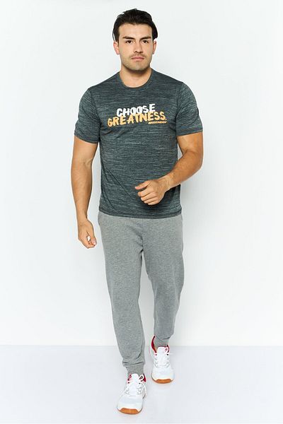 SKECHERS Men Sportswear Fit Short Sleeve Training T-shirt, Light Grey Heather