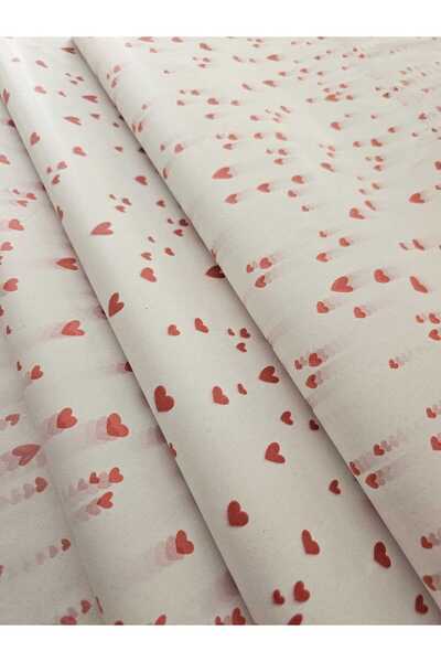 DESİGN Pembe  Kalpli Baskılı Pelur Kağıt -10 Adet - Sevgililer Günü Model