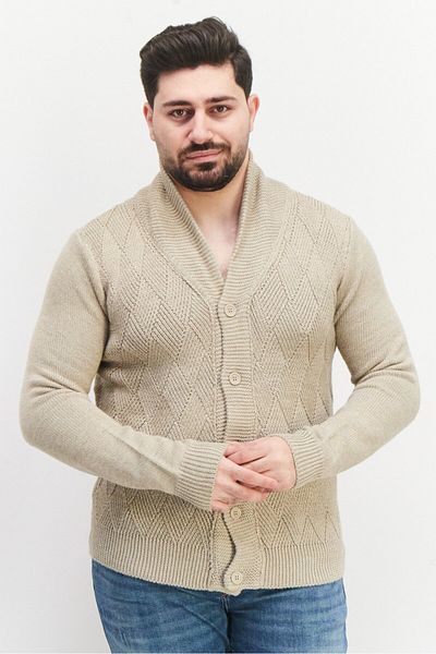 CELIO Men V Neck Long Sleeve Knitted Cardigans, Grey