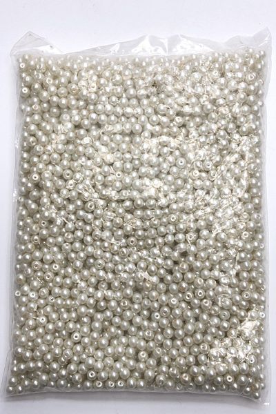 Hayalperest boncuk Cream Glass Pearl Beads 6 Mm