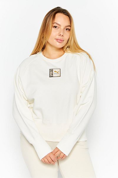 Puma Women Sportswear Fit Long Sleeve Outdoor Sweatshirt, Off White