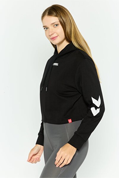 hummel Women Sportswear Fit Long Sleeve Training Cropped Hoodies, Black