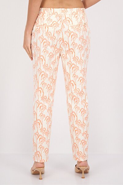 Scotch & Soda Women Printed Stretchable Chino Pants, Light Peach Combo
