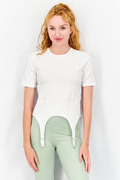 adidas Women Sportswear Fit Short Sleeve Outdoors Tops, White