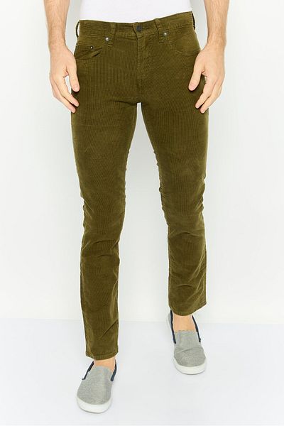 GAP Men Slim Fit Solid Stretchable Corduroy Pants, Olive