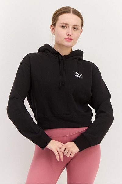 Puma Women Relaxed Fit Outdoor Crop Sweatshirt, Black