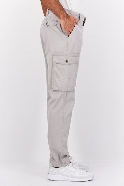 Original Paperbacks Men Regular Fit Textured No Stretch Cargo Pant, Light Grey