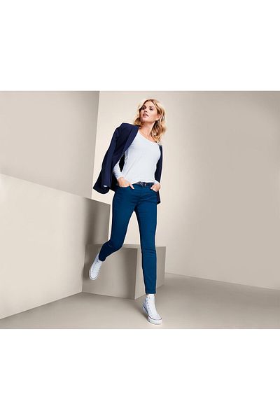 Tchibo Women Slim Fit Plain Skinny Pants, Blue