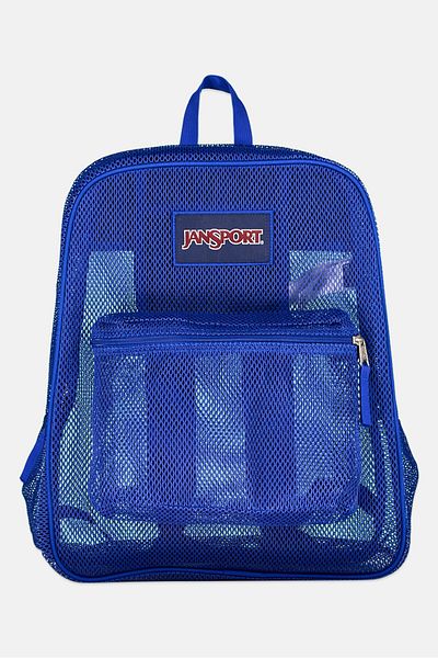 Jansport Kids Boy Brand Logo Mesh Back Pack 45 H x 37 L x 17 W cm, Blue