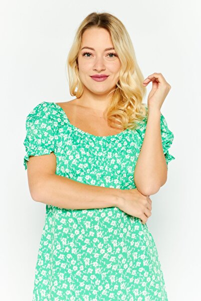 INFLUENCE Women Allover Print Midi Dress, Green