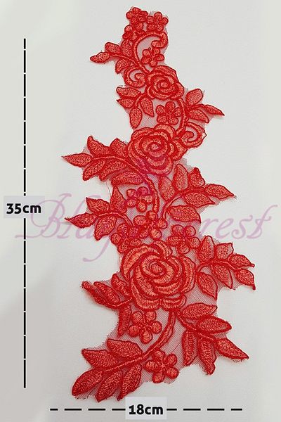 Hayalperest boncuk Red Rose Pattern Lace Guipure Sconce