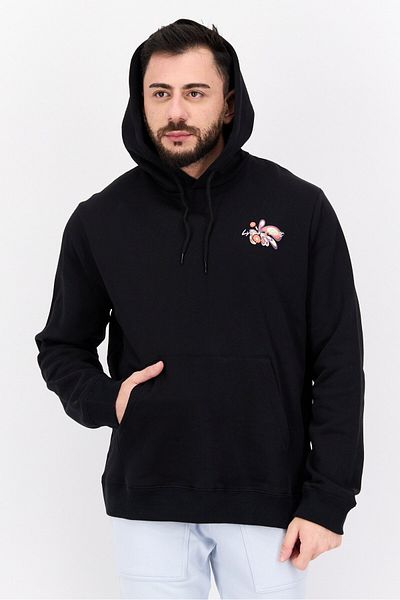 Lyle & Scott Men Hooded Long Sleeve Graphic Sweatshirt, Black Combo