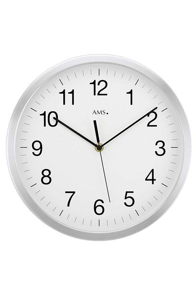 AMS Wall Clock 5541, Quartz, White, Analogue, Modern