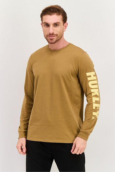 Hurley Men Sportswear Fit Long Sleeve Outdoor Sweatshirt, Brown