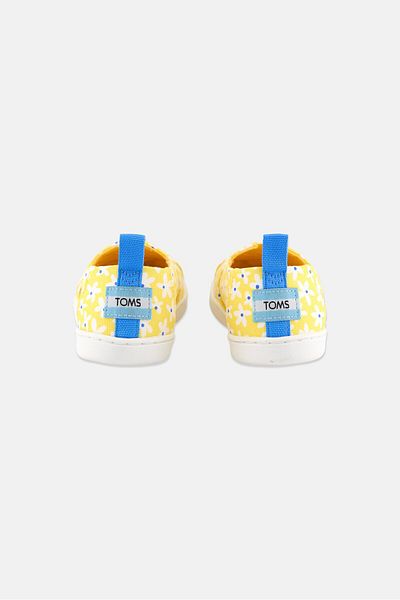 Toms Kids Girl Daisies Slip On Casual Shoes, Yellow