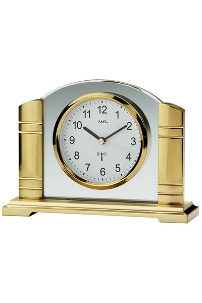 AMS Table Clock AMS 5143, Quartz, White, Analogue, Modern
