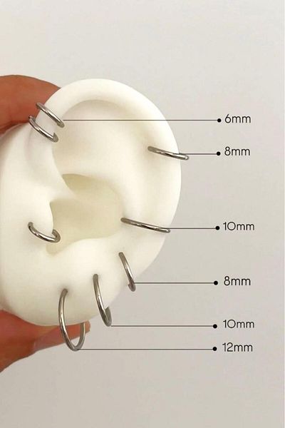 Sacce Scarves&Accessories 316 L Steel - 1 mm Thickness Tragus Helix Piercing Ring