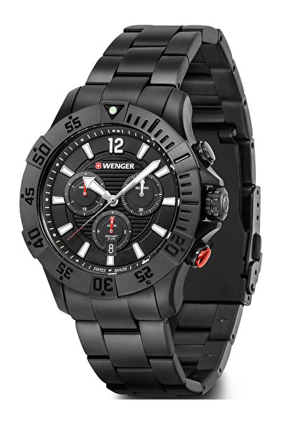 Wenger Mens Watch 01.0643.121, Quartz, 43mm, 20ATM