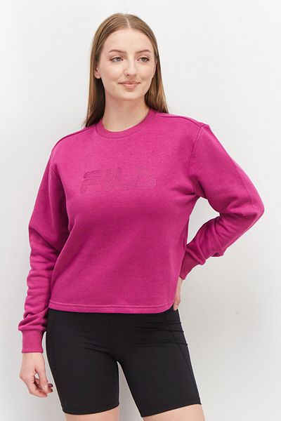 FILA Women Sportswear Fit Long Sleeve Brand Logo Sweatshirt, Purple