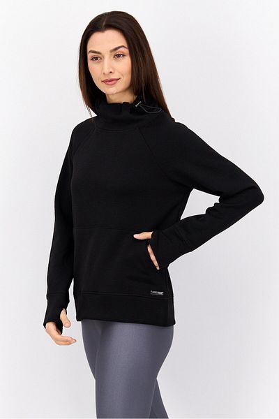 Nine West Women Sportswear Fit Long Sleeve Training Sweater, Black