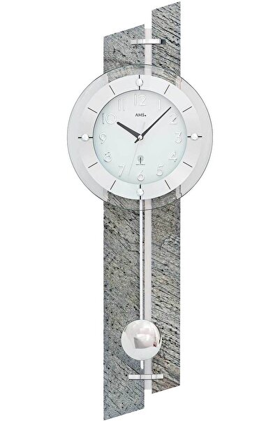 AMS Wall Clock 5306, Quartz, White, Analogue, Modern