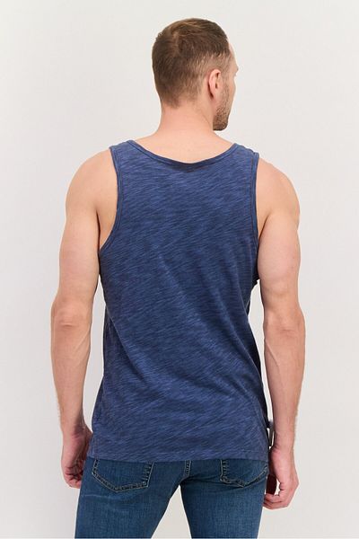 GAP Men Scoop Neck Sleeveless Stripe Vest, Sage Blue