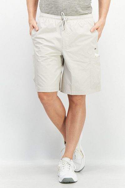 Reebok Men Sportswear Fit Drawstring Training Shorts, Light Grey