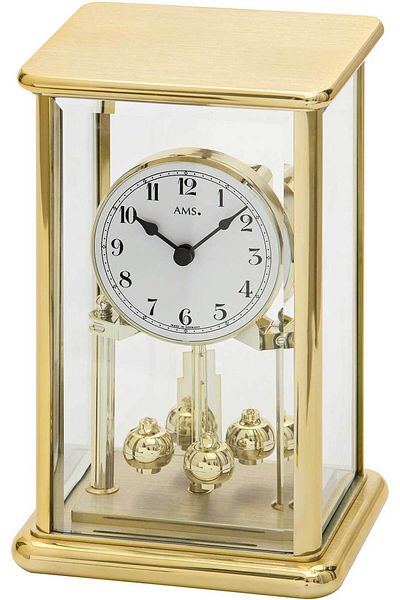 AMS Table Clock AMS 1211, Quartz, White, Analogue, Classic