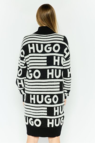 Hugo Boss Women Allover Pattern Sweater Dress, Black