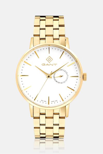 Gant ساعة كوارتز دائرية للرجال G105009 مقاس 42 مم، باللون الأبيض