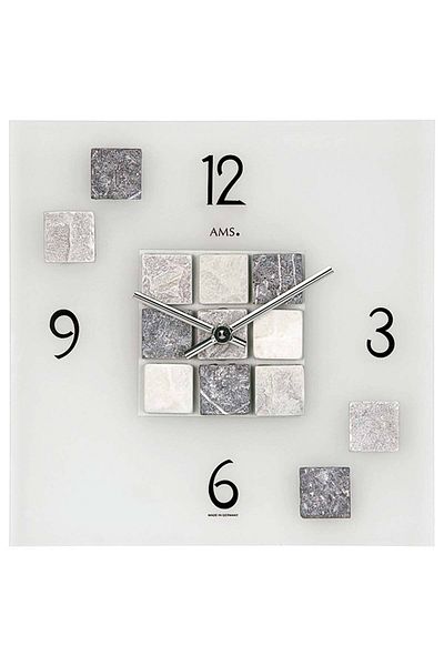 AMS Wall Clock 9276, Quartz, Transparent, Analogue, Modern