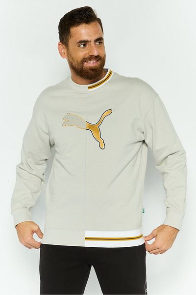 Puma Men Sportswear Fit Long Sleeve Outdoor Sweatshirt, Light Grey