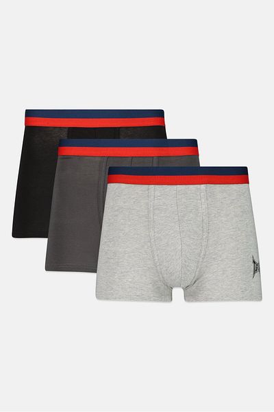 Tapout Men 3 Pcs Heather Boxer Briefs, Grey