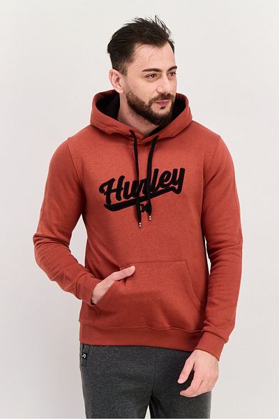 Hurley Men Sportswear Fit Long Sleeve Outdoor Sweatshirts, Rust