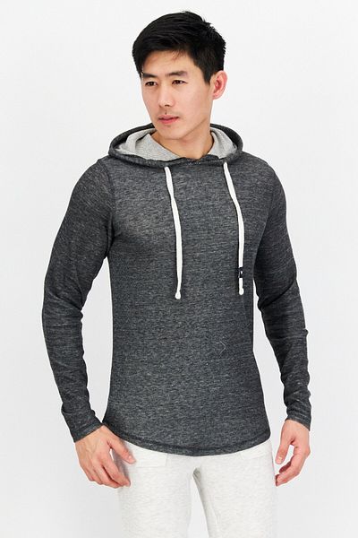 Company Eighty One Men Hooded Long Sleeve Textured Sweatshirt, Black
