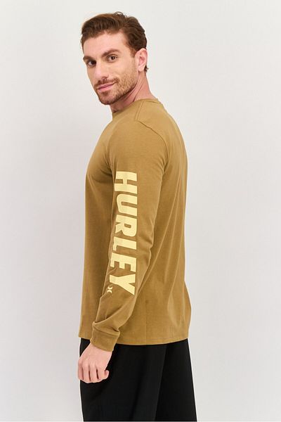 Hurley Men Sportswear Fit Long Sleeve Outdoor Sweatshirt, Brown