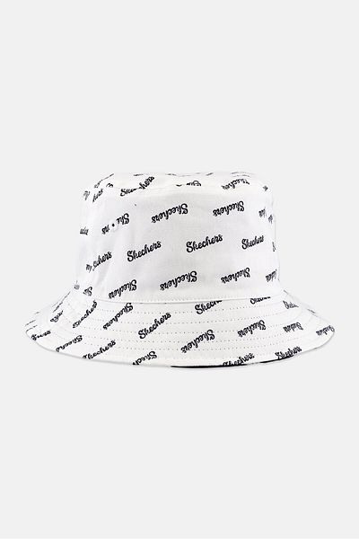SKECHERS Women Printed Reversible Bucket Hat, White