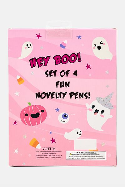 Votum Hey Boo Set Of 4 Pens, White Combo