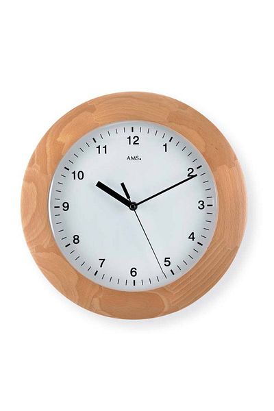 AMS Wall Clock 5904/18, Quartz, White, Analogue, Modern