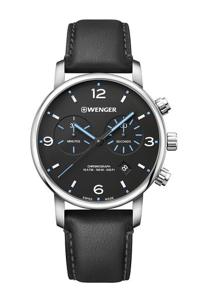 Wenger Mens Watch 01.1743.120, Quartz, 44mm, 10atm
